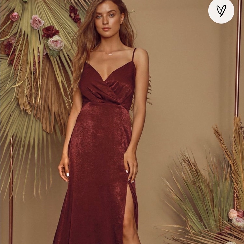 LULUS CONSTANTINE BURGUNDY GOWN